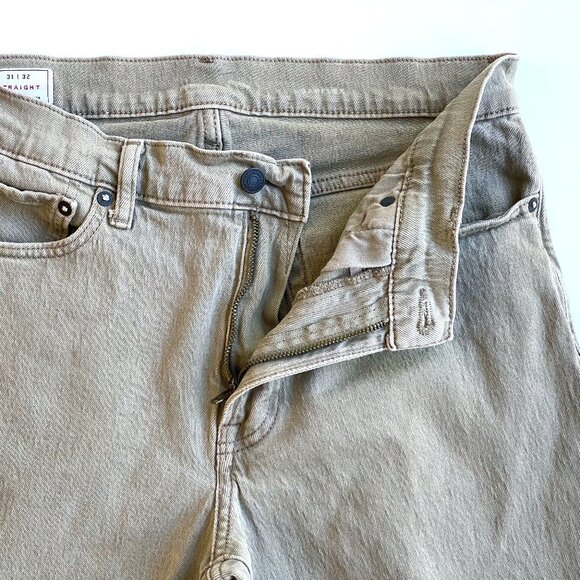 Gap Mens Straight Fit Flex Taupe Jeans Size 31 x 32 Denim 99% Cotton 1% Spandex - Picture 3 of 14